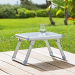 [Obrázek: Šedý skládací zahradní stolek Volta